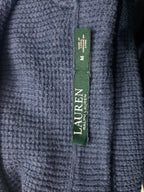 Sueter Ralph Lauren De Mujer Mediano Azul Acero Cuello Alto