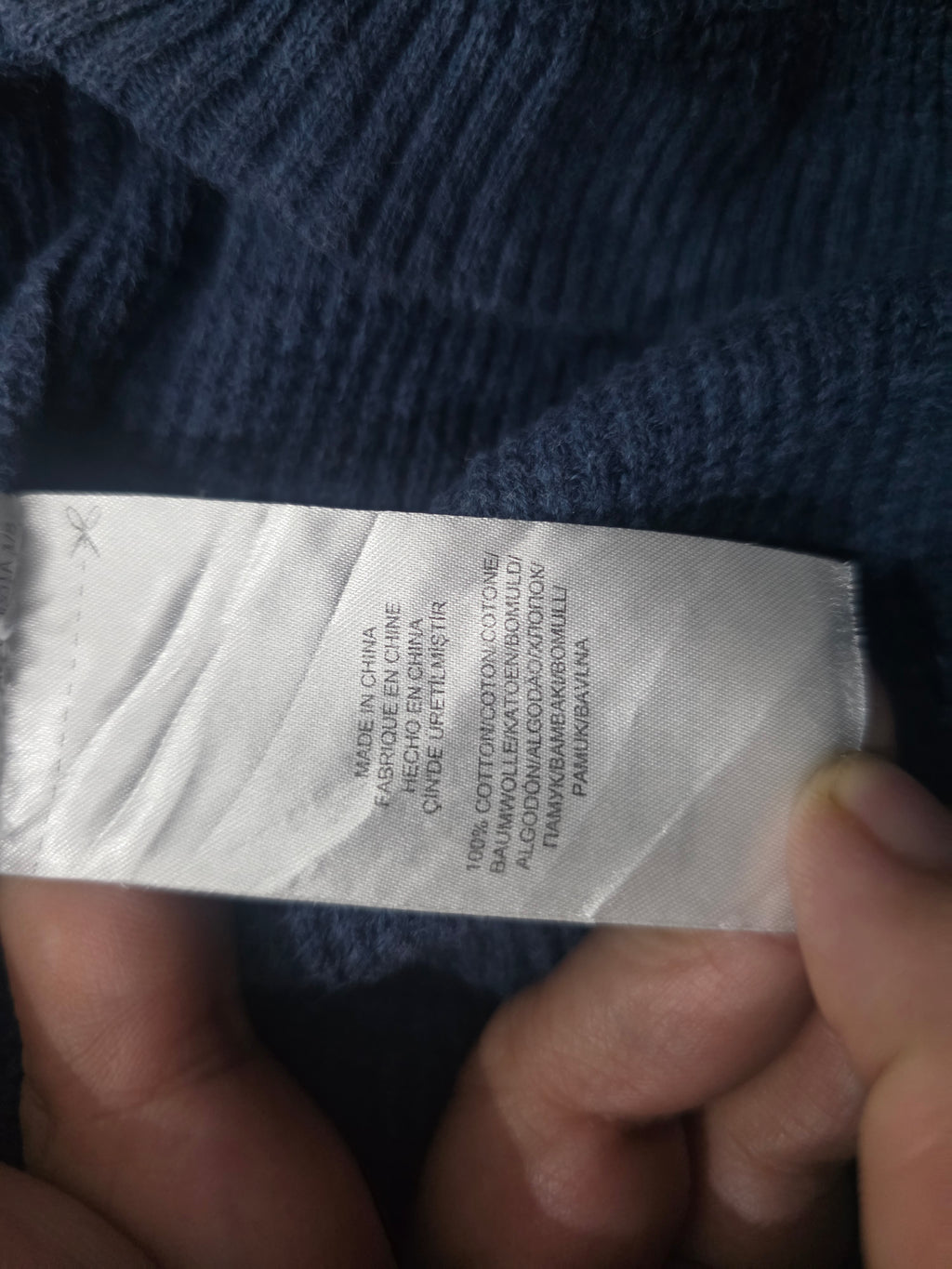 Sueter Ralph Lauren De Mujer Mediano Azul Acero Cuello Alto