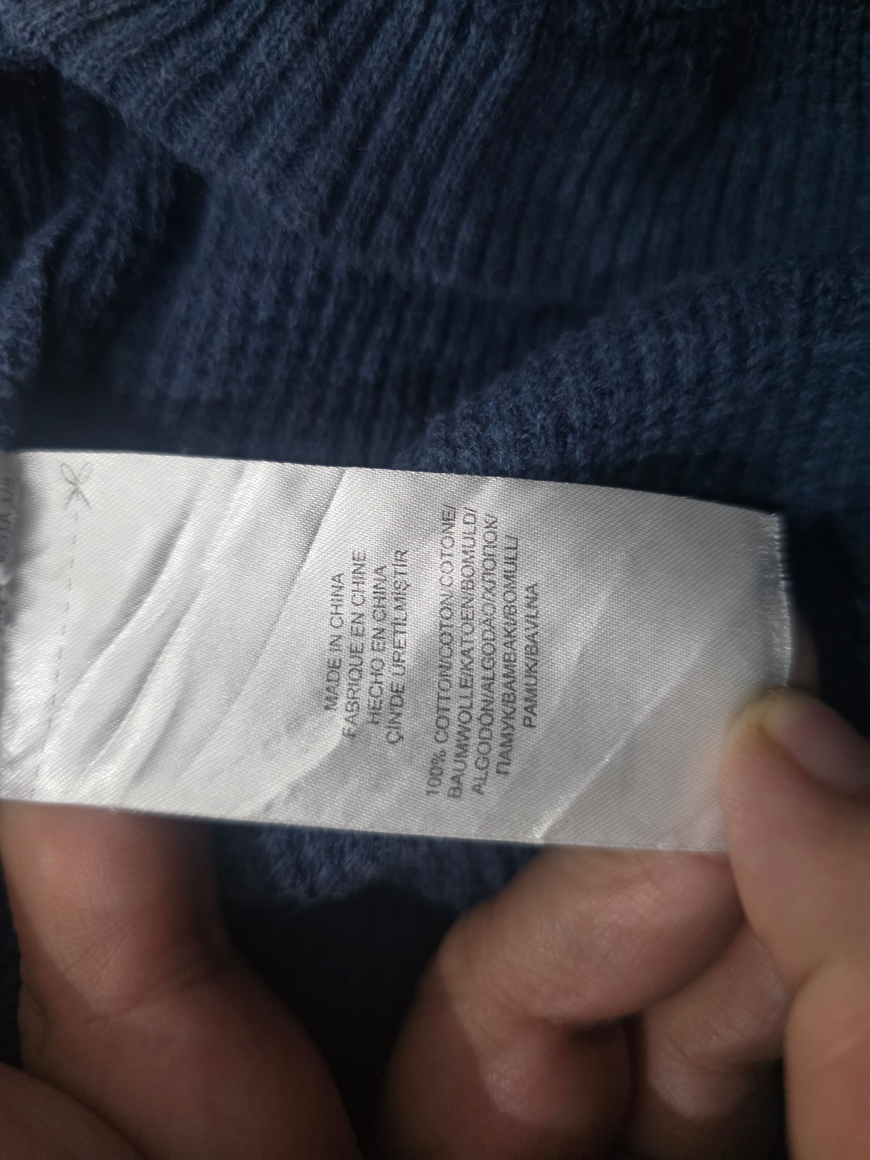 Sueter Ralph Lauren De Mujer Mediano Azul Acero Cuello Alto