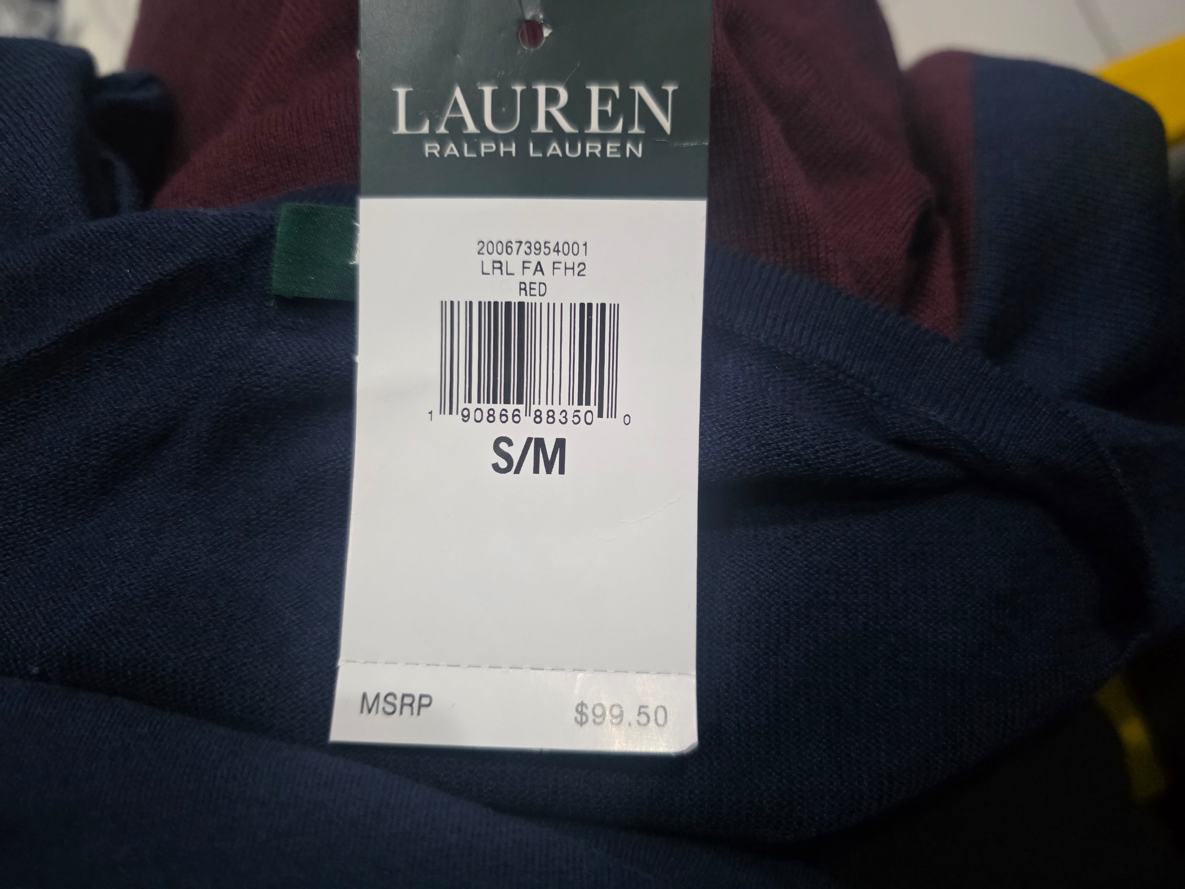 Blusa Ralph Lauren De Mujer S/m Azuo Marino Con Vino