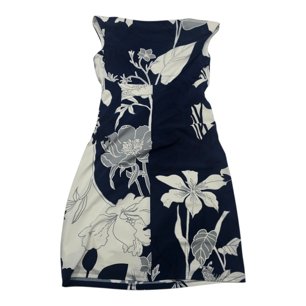 Vestido Ralph Lauren Mujer Talla 10 Azul Blanco Sin Mangas
