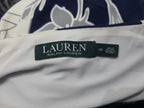 Vestido Ralph Lauren Mujer Talla 10 Azul Blanco Sin Mangas