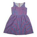 Vestido Brooks Brothers Talla 14 Rosa/azul A Cuadros