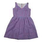 Vestido Brooks Brothers Talla 14 Rosa/azul A Cuadros
