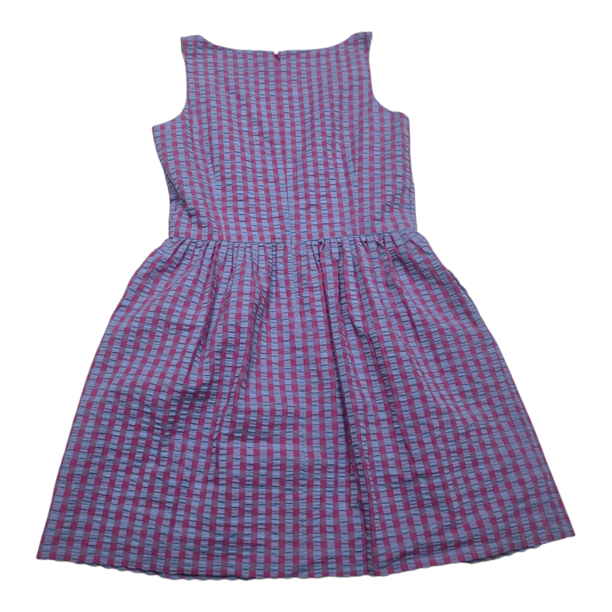 Vestido Brooks Brothers Talla 14 Rosa/azul A Cuadros