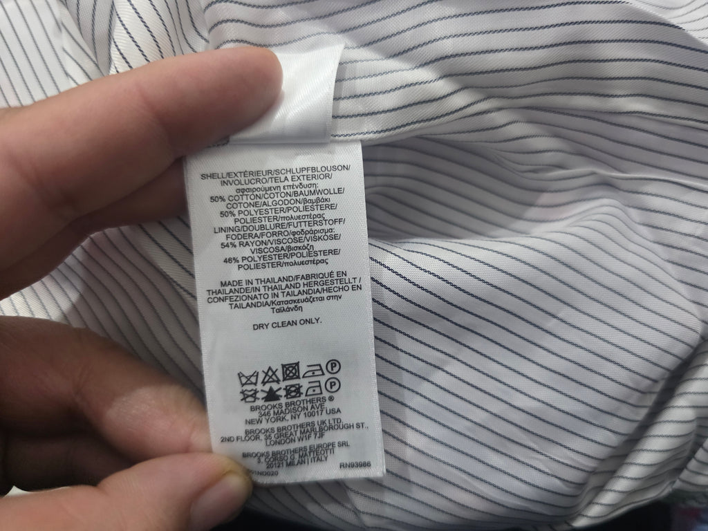 Vestido Brooks Brothers Talla 14 Rosa/azul A Cuadros