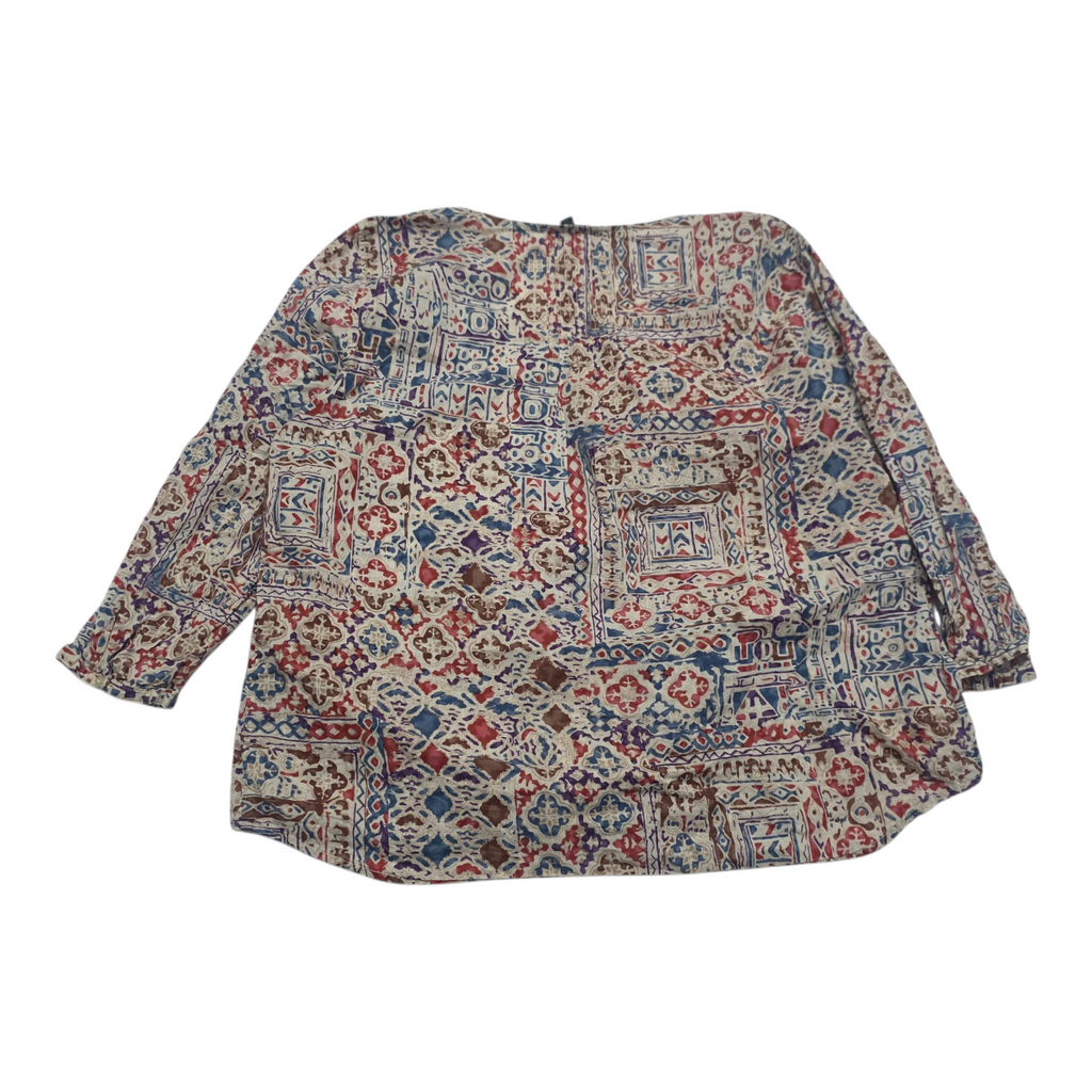 Blusa Ralph Lauren Mujer Talla Extra Grande Cafe Con Figuras