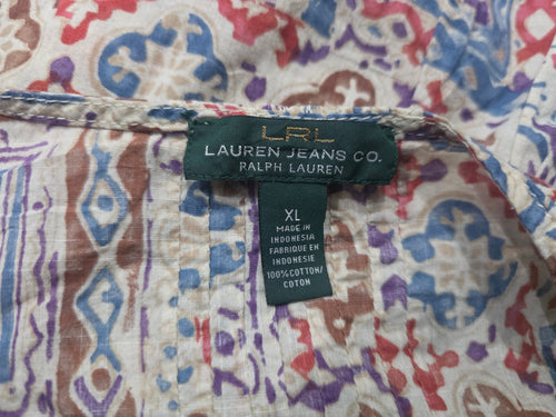 Blusa Ralph Lauren Mujer Talla Extra Grande Cafe Con Figuras