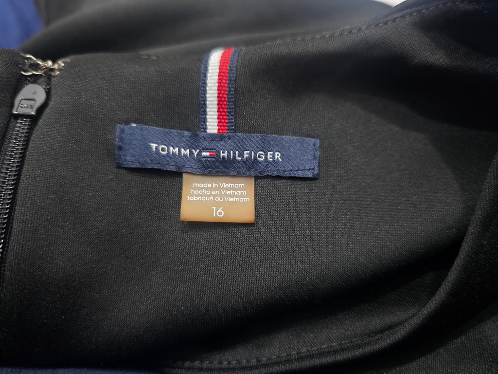 Vestido Tommy Hilfiger 16 De Mujer Color Negro Con Olanes