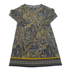 Vestido Michael Kors Mujer Talla1x Amarillo Azul Manga Larga