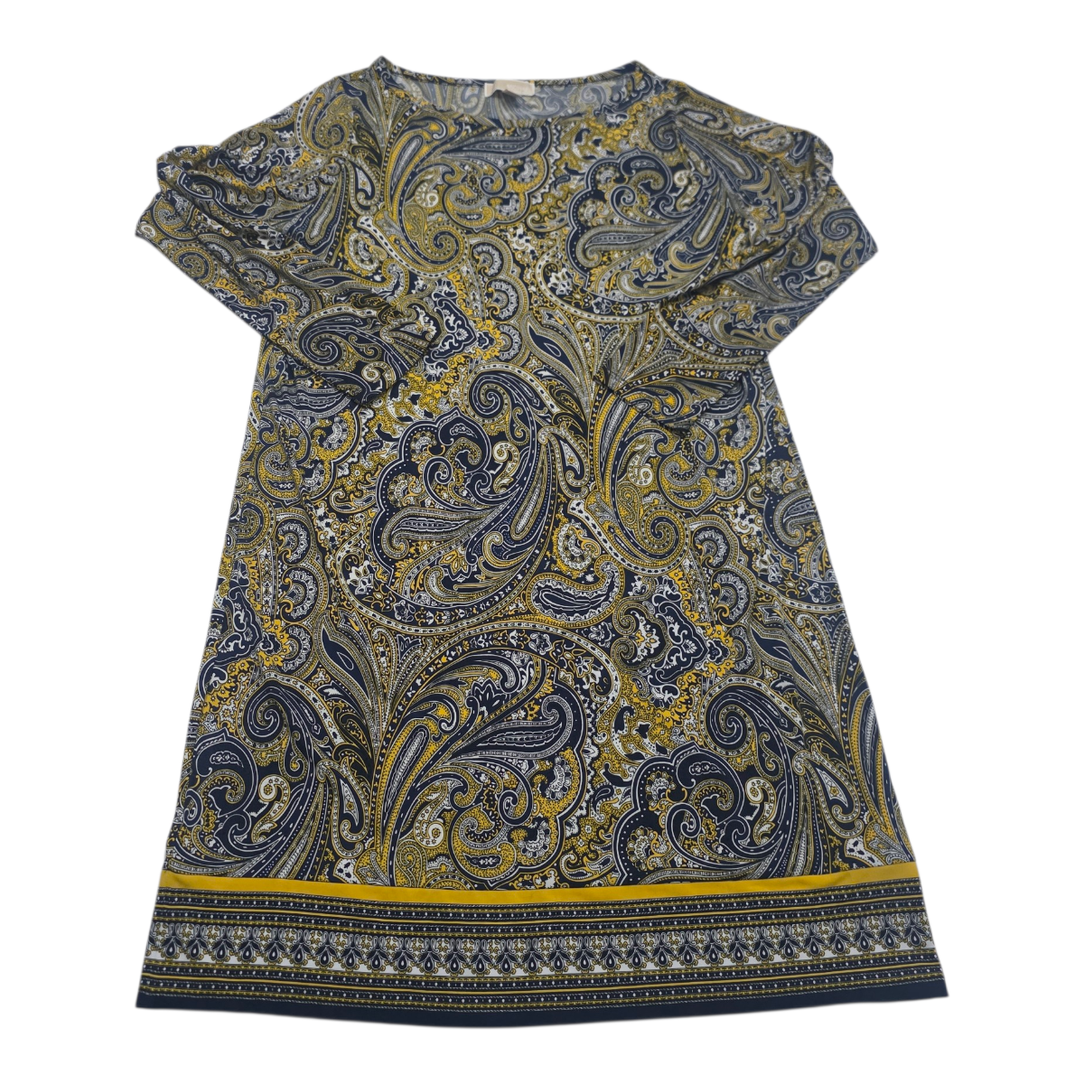 Vestido Michael Kors Mujer Talla1x Amarillo Azul Manga Larga