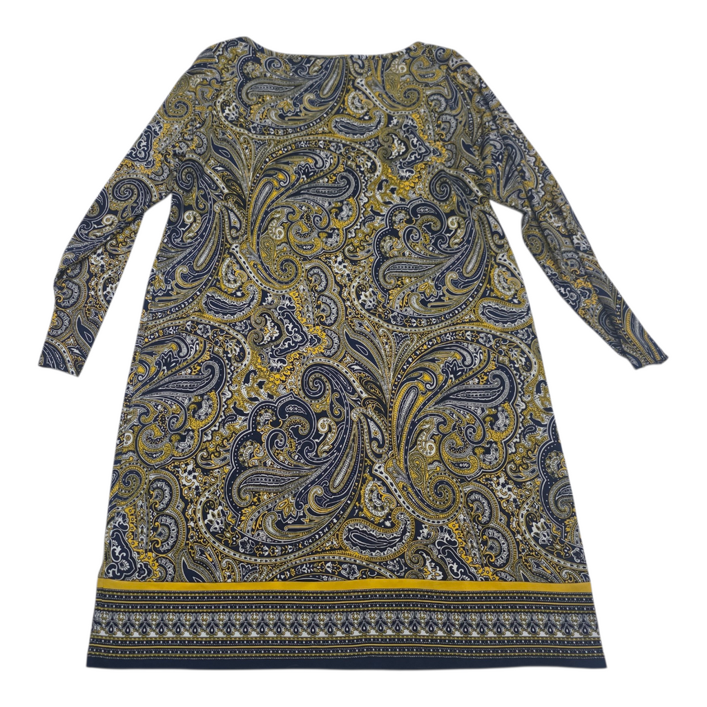 Vestido Michael Kors Mujer Talla1x Amarillo Azul Manga Larga