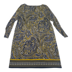 Vestido Michael Kors Mujer Talla1x Amarillo Azul Manga Larga