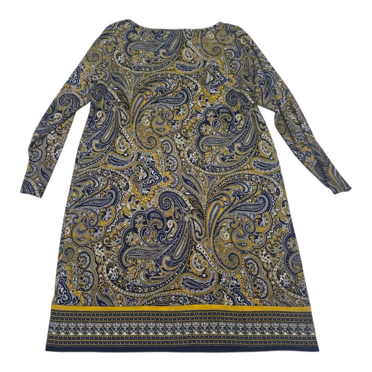 Vestido Michael Kors Mujer Talla1x Amarillo Azul Manga Larga