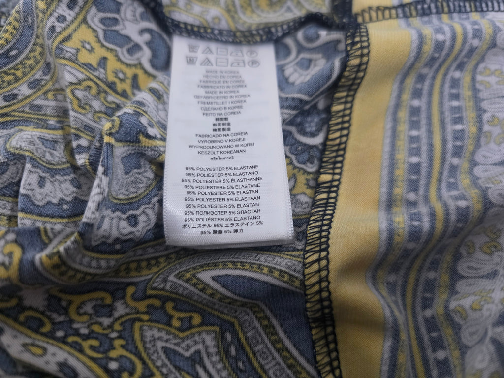 Vestido Michael Kors Mujer Talla1x Amarillo Azul Manga Larga