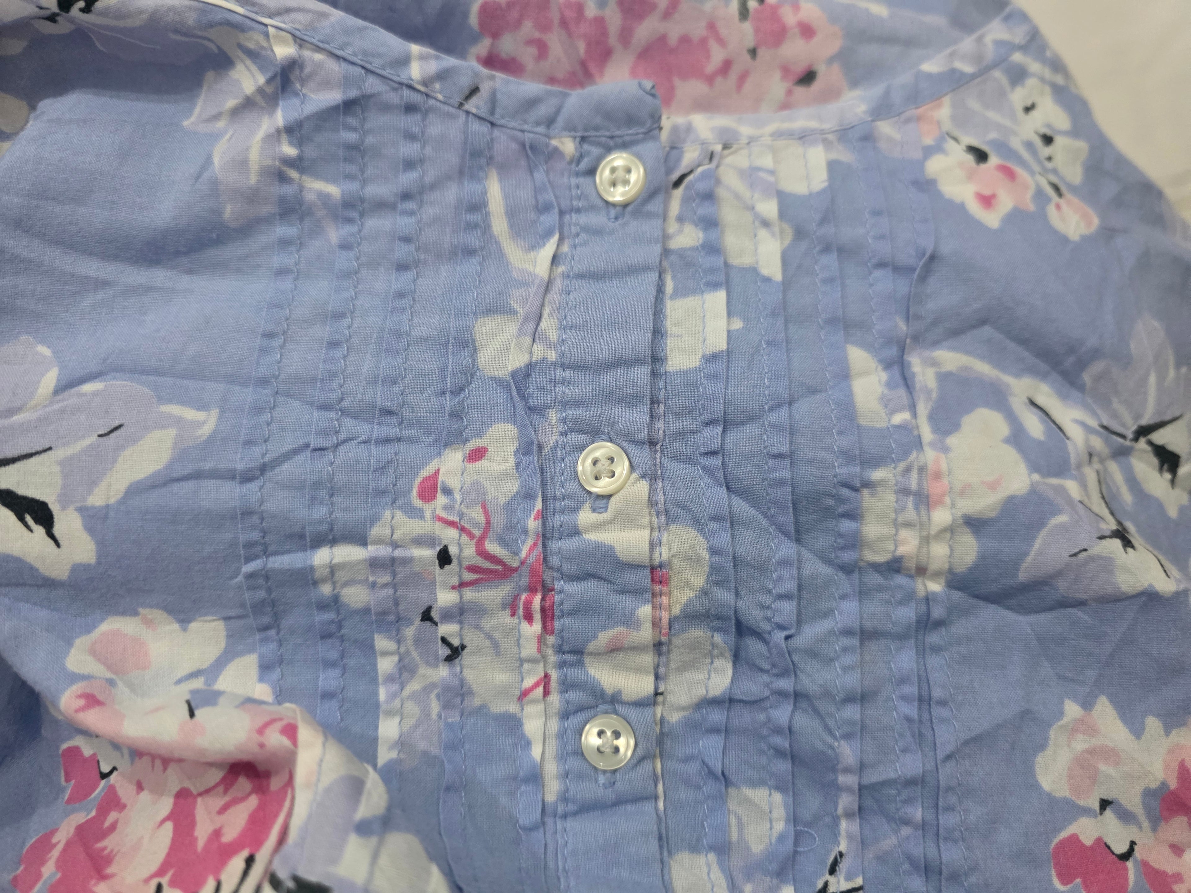 Blusa Ralph Lauren De Mujer Talla Chica Azul Con Flores