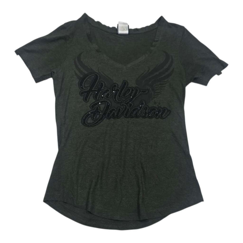 Playera Harley Davidson De Mujer Talla Mediana Color Verde