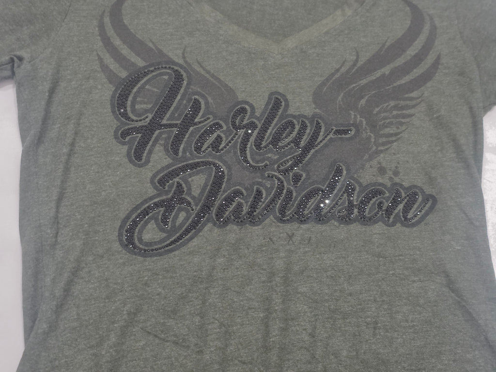 Playera Harley Davidson De Mujer Talla Mediana Color Verde
