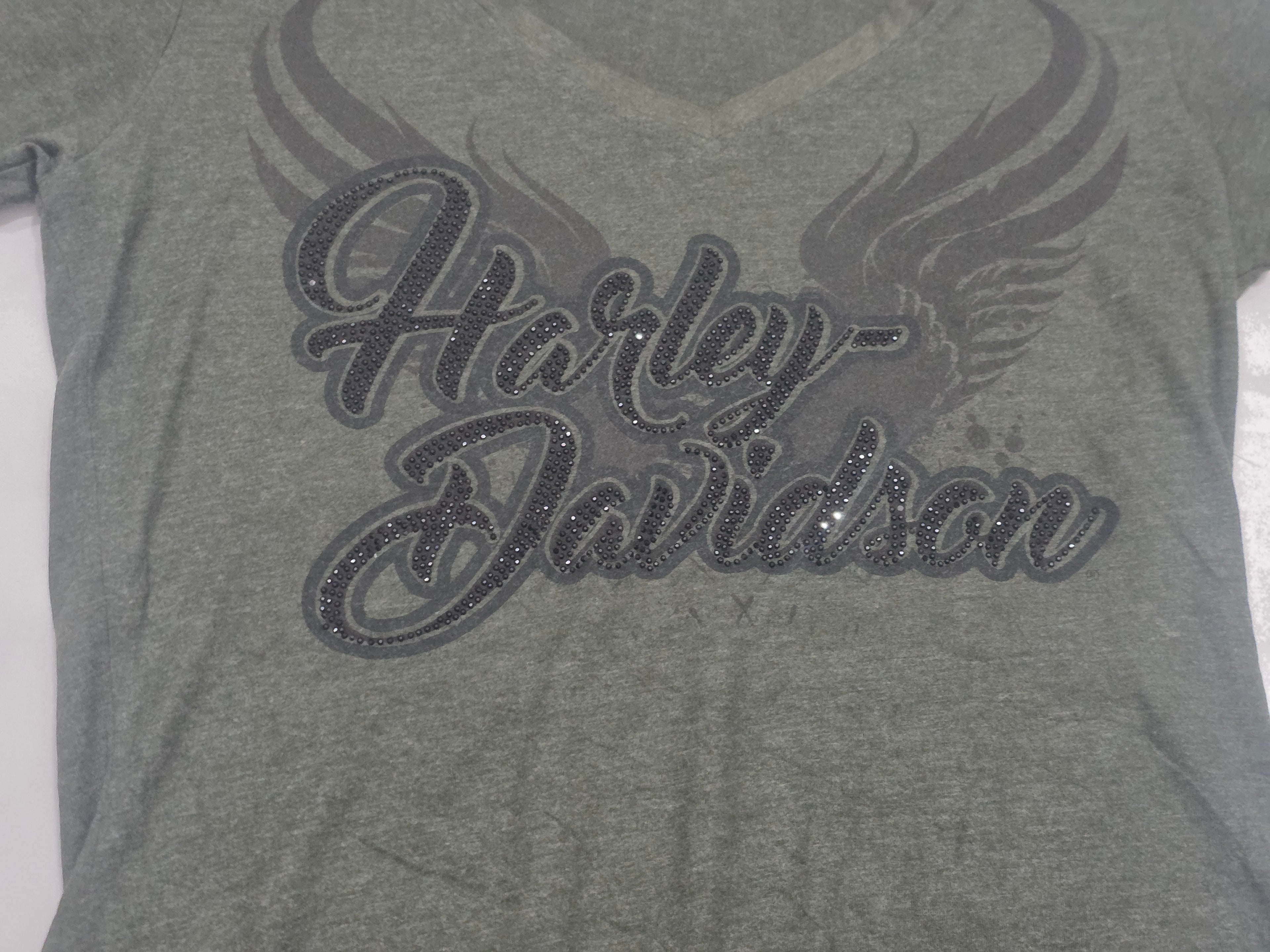 Playera Harley Davidson De Mujer Talla Mediana Color Verde