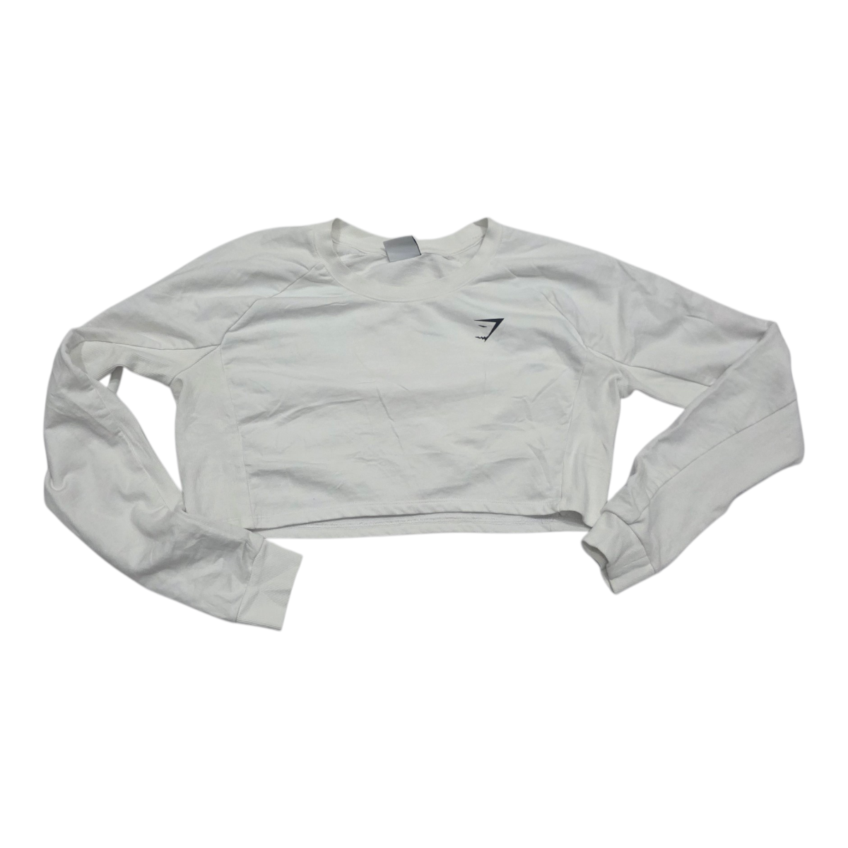 Playera Corta Gymshark Mujer Mediana Blanco Manga Larga