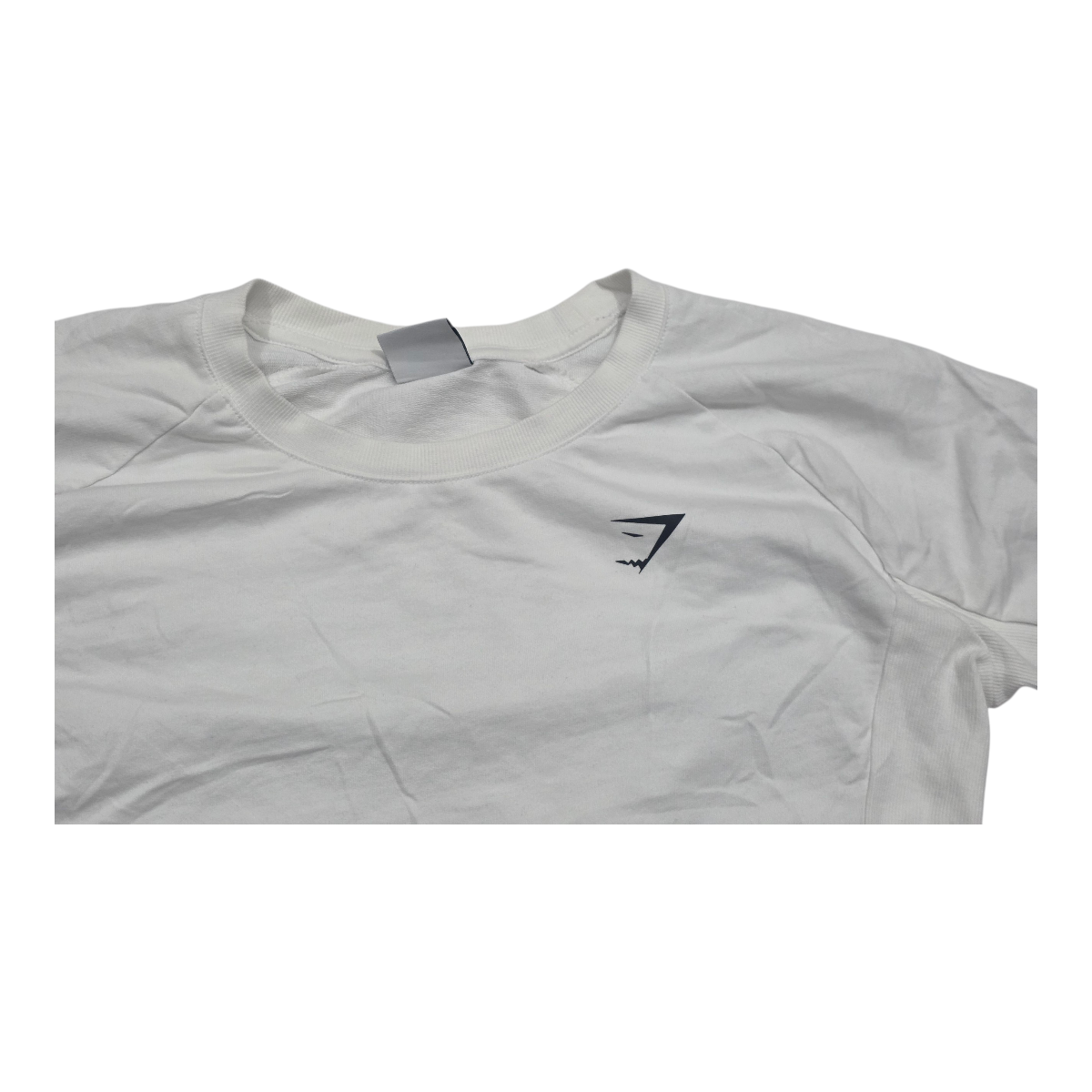 Playera Corta Gymshark Mujer Mediana Blanco Manga Larga