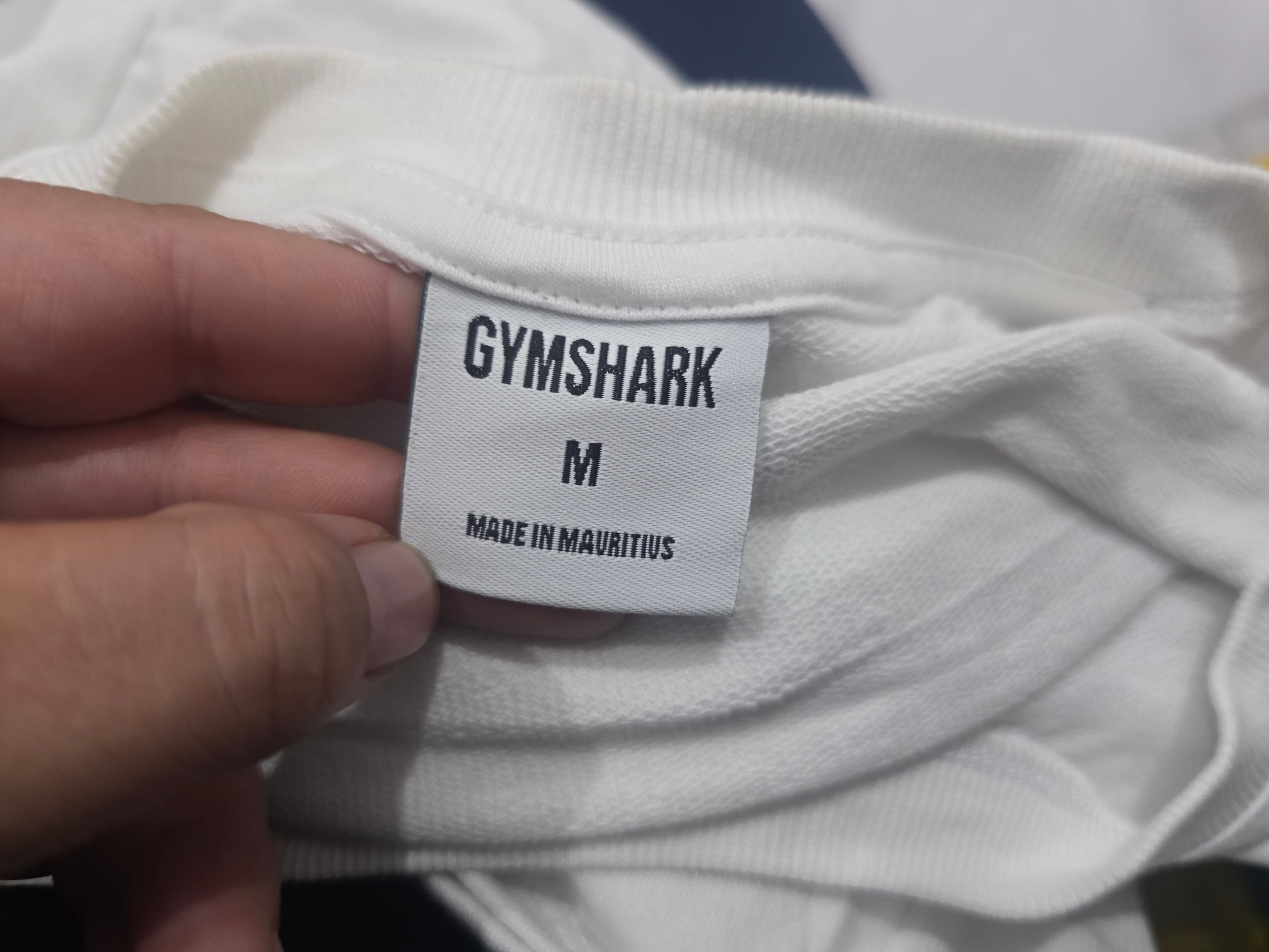 Playera Corta Gymshark Mujer Mediana Blanco Manga Larga
