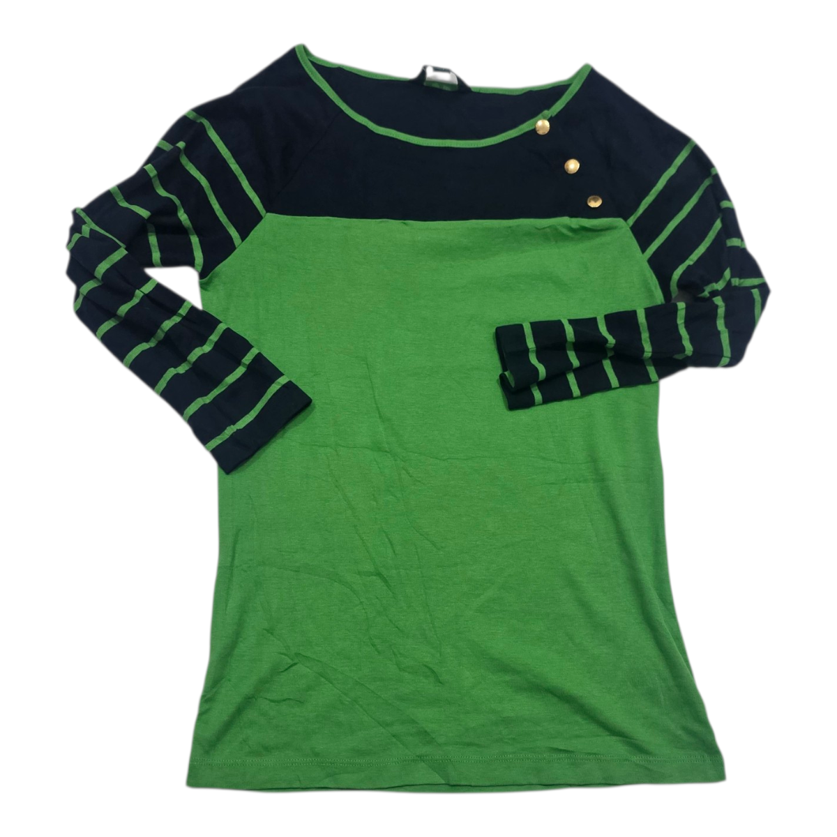 Playera Ralph Lauren De Mujer Mefiana Verde Con Azul
