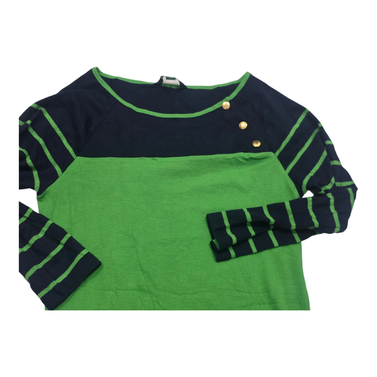 Playera Ralph Lauren De Mujer Mefiana Verde Con Azul