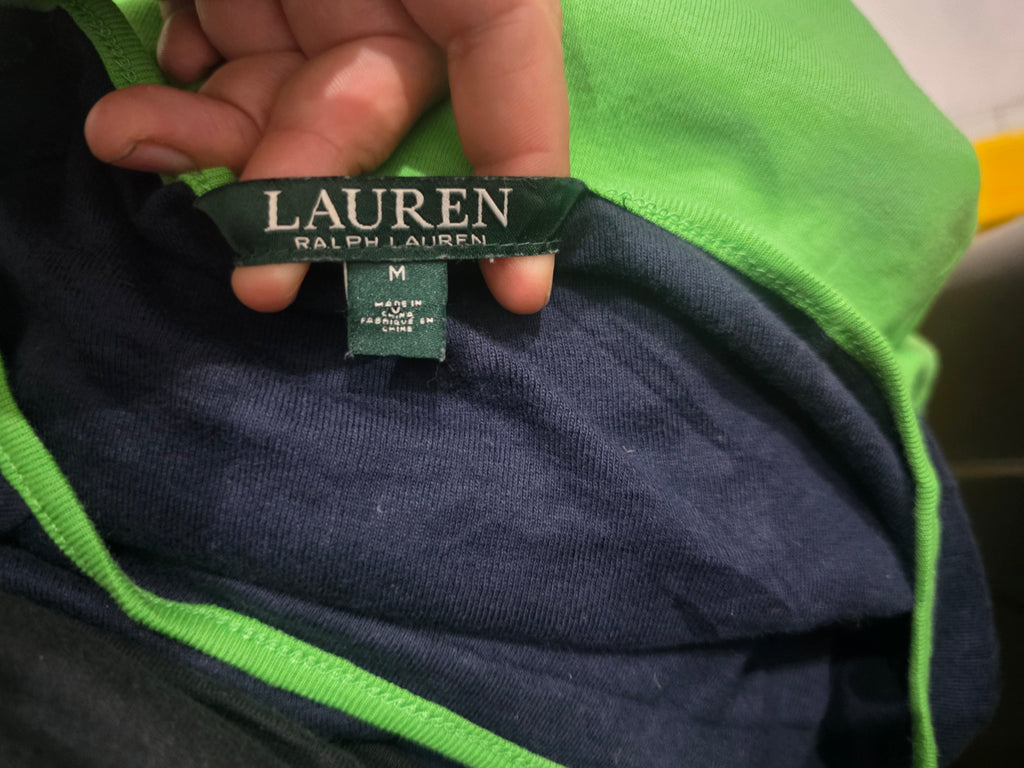 Playera Ralph Lauren De Mujer Mefiana Verde Con Azul
