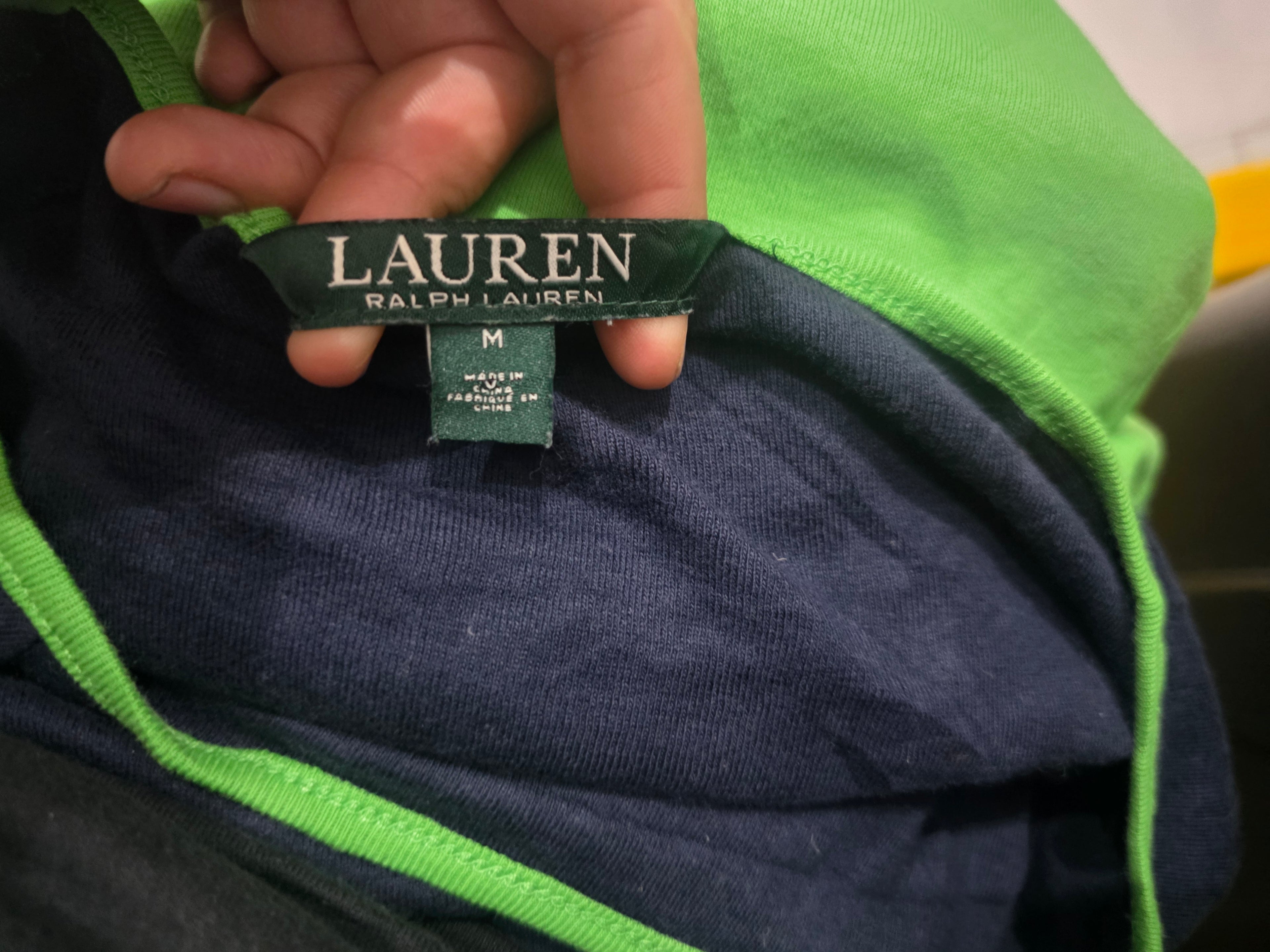 Playera Ralph Lauren De Mujer Mefiana Verde Con Azul