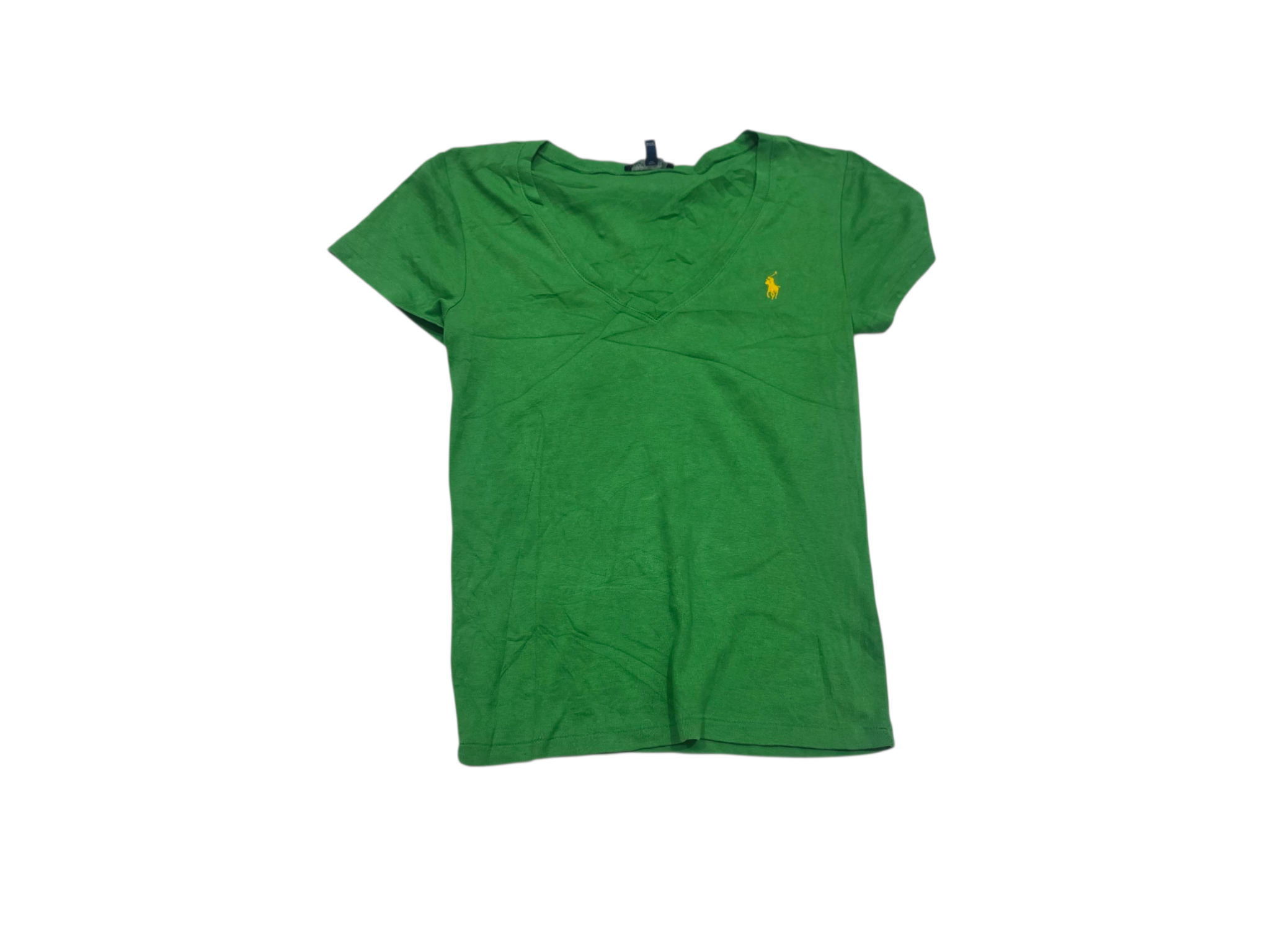 Playera Ralph Lauren Verde Poni Amarillo De Mujer Grande