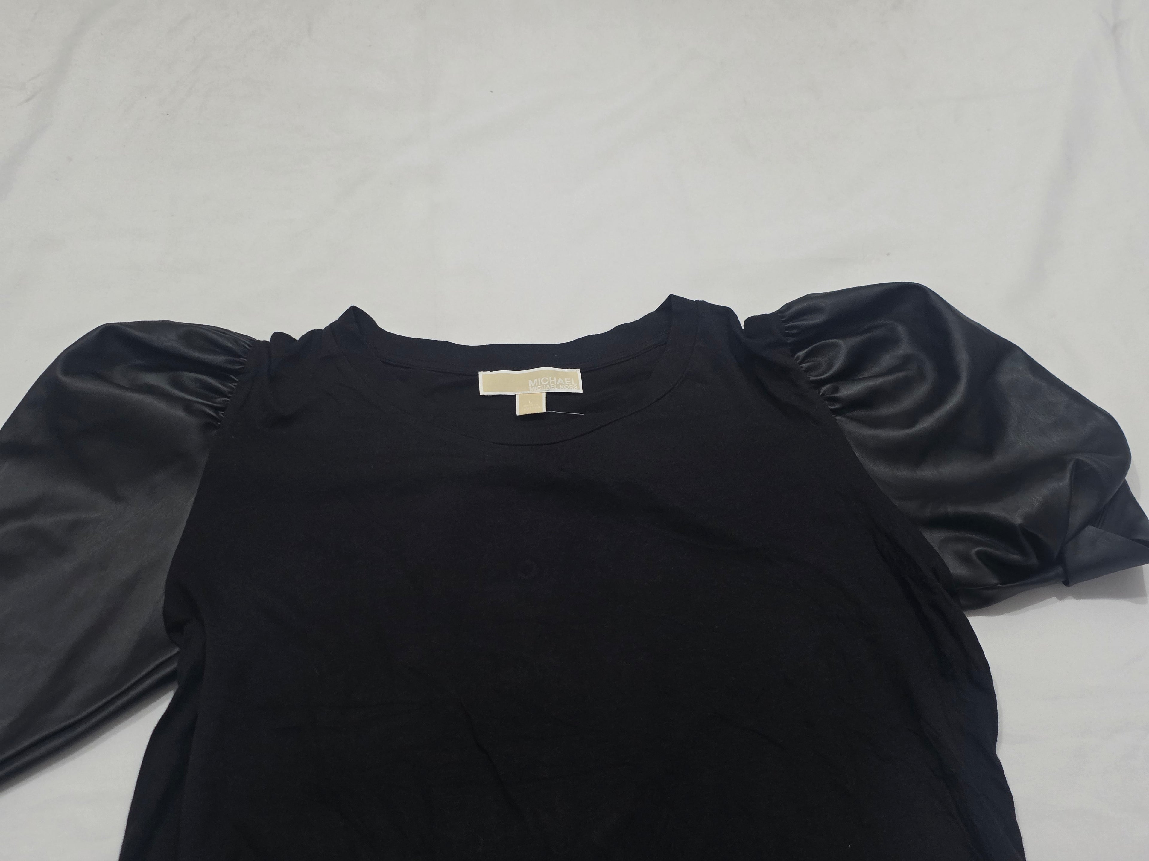 Blusa Michael Kors De Mujer Talla Grande Negro Vinipiel