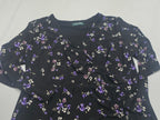 Vestido Ralph Lauren Mujer Talla 14w Negro Flores Moradas