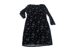 Vestido Ralph Lauren Mujer Talla 14w Negro Flores Moradas