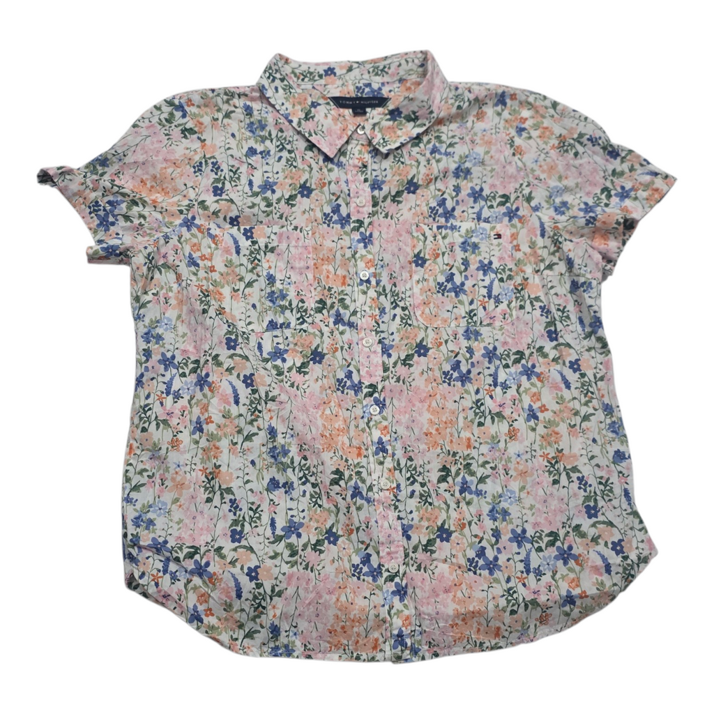 Camisa Manga Corta Tommy Hilfiger De Mujer Rosa Con Flores