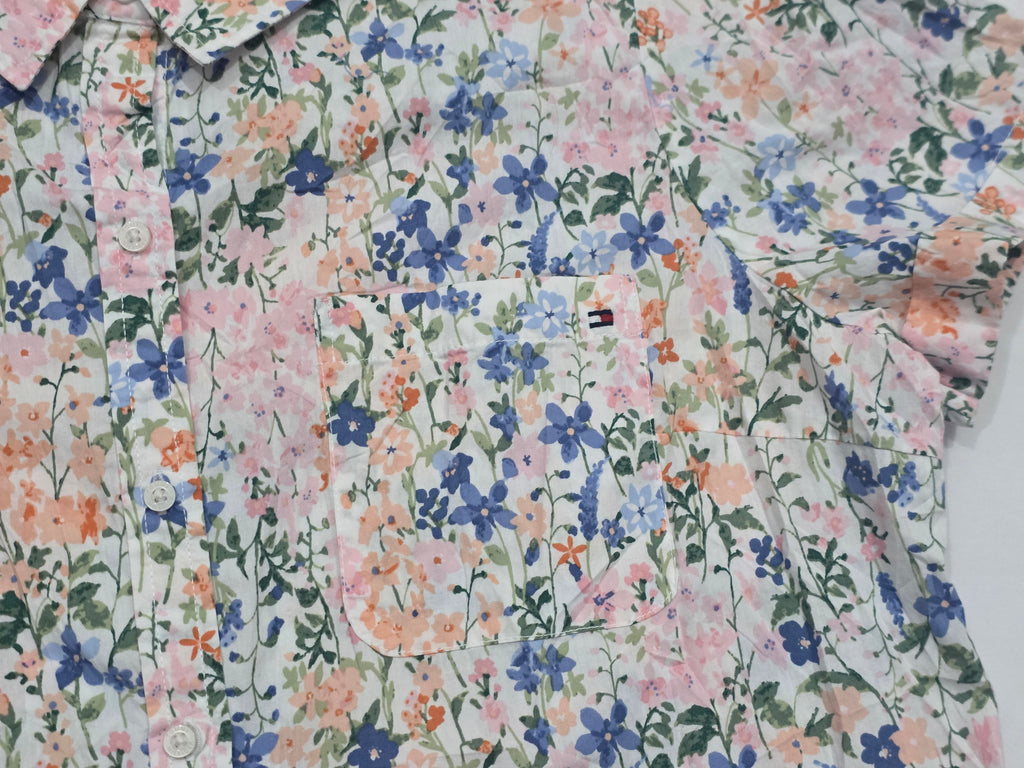 Camisa Manga Corta Tommy Hilfiger De Mujer Rosa Con Flores