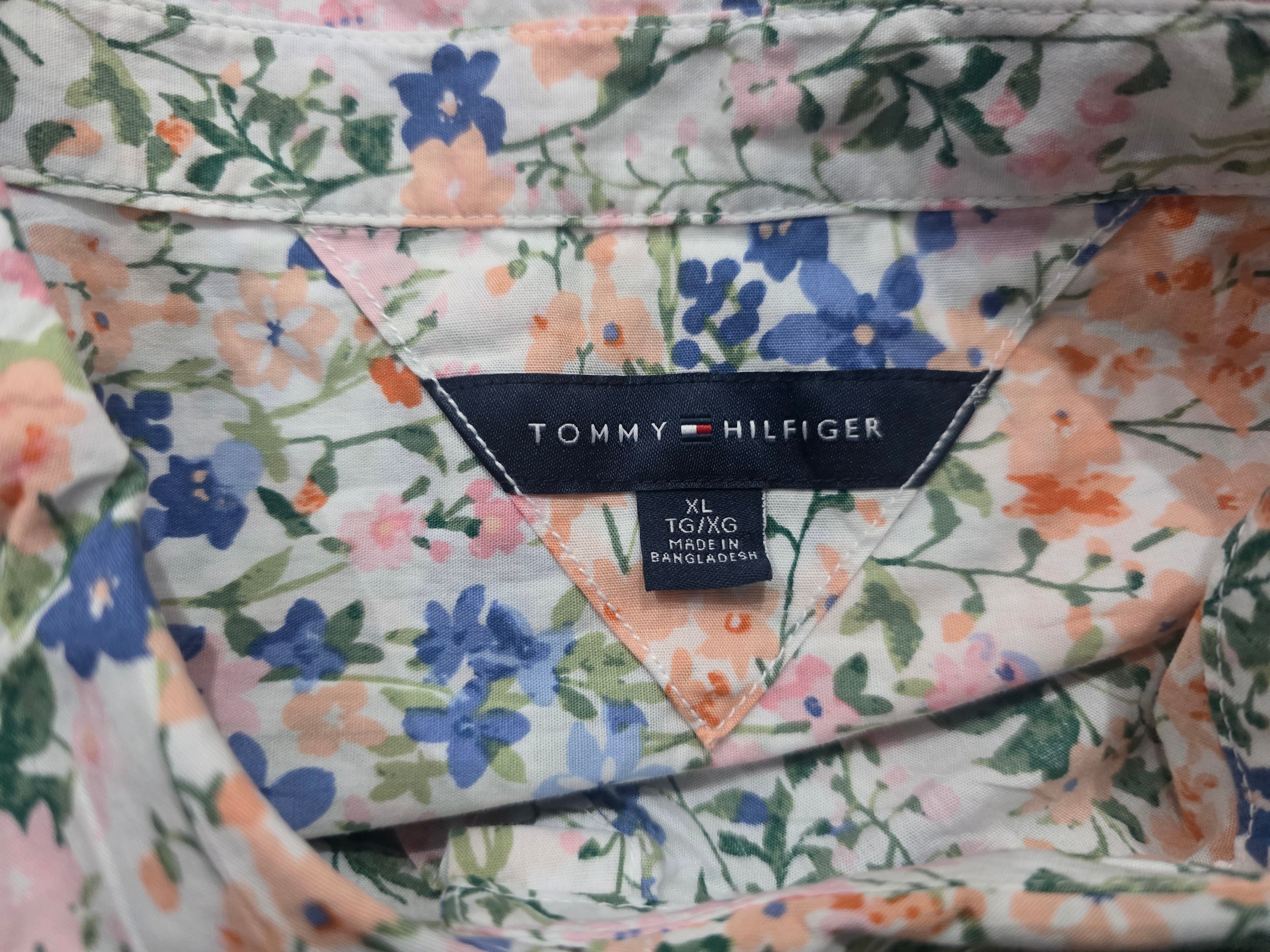 Camisa Manga Corta Tommy Hilfiger De Mujer Rosa Con Flores
