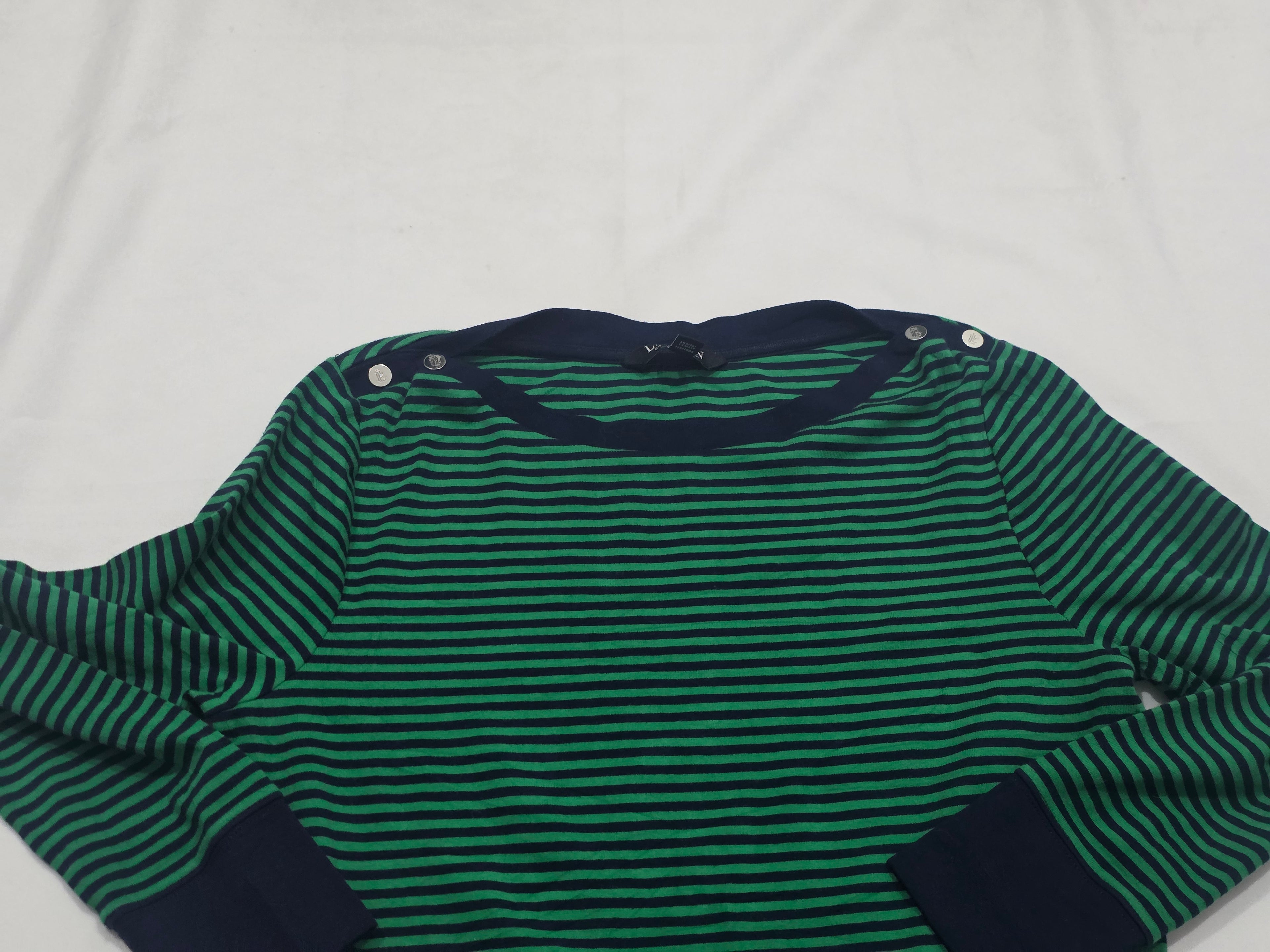 Playera Ralph Lauren Extra Grande Verde/azul Manga Larga