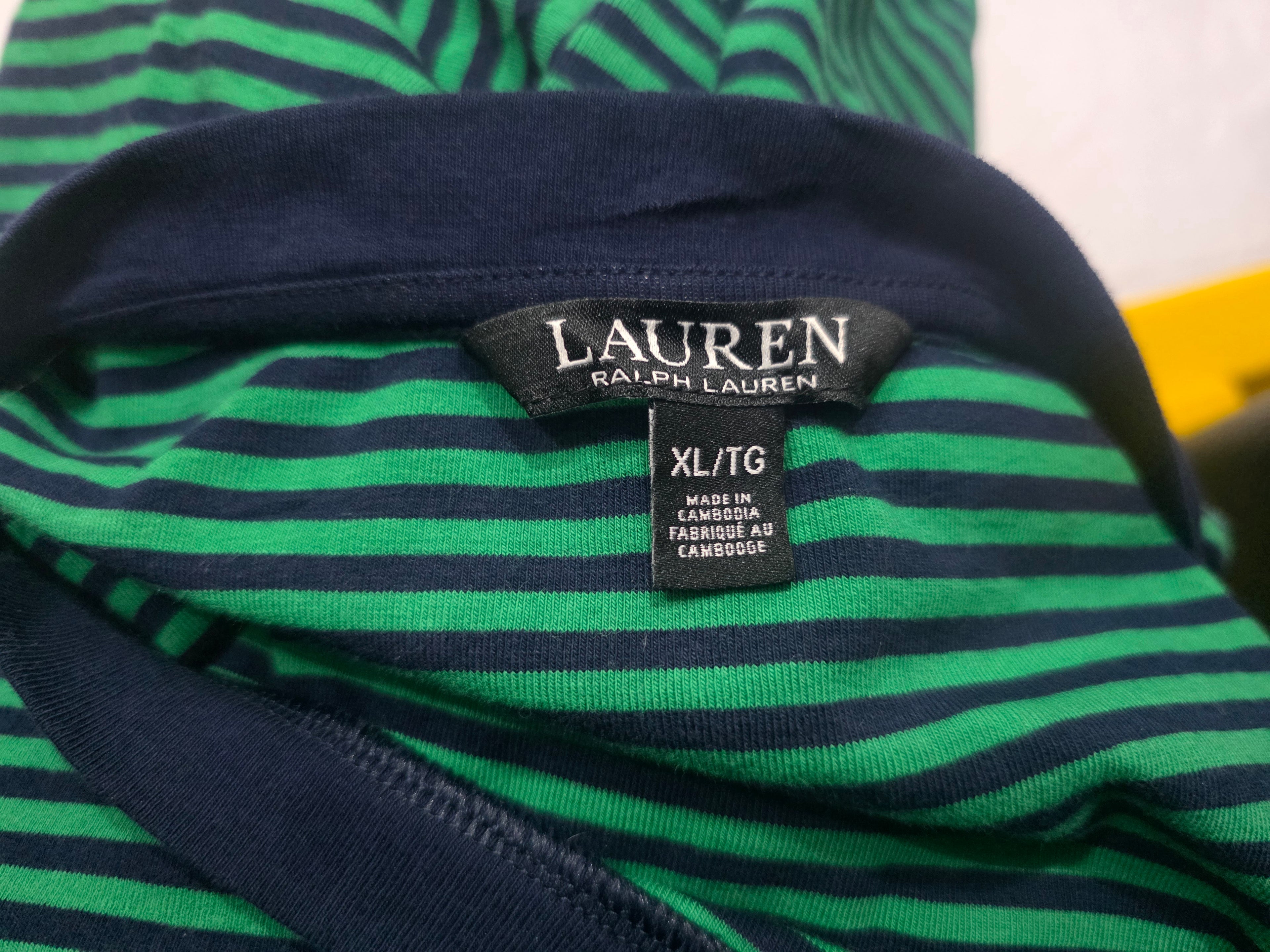 Playera Ralph Lauren Extra Grande Verde/azul Manga Larga