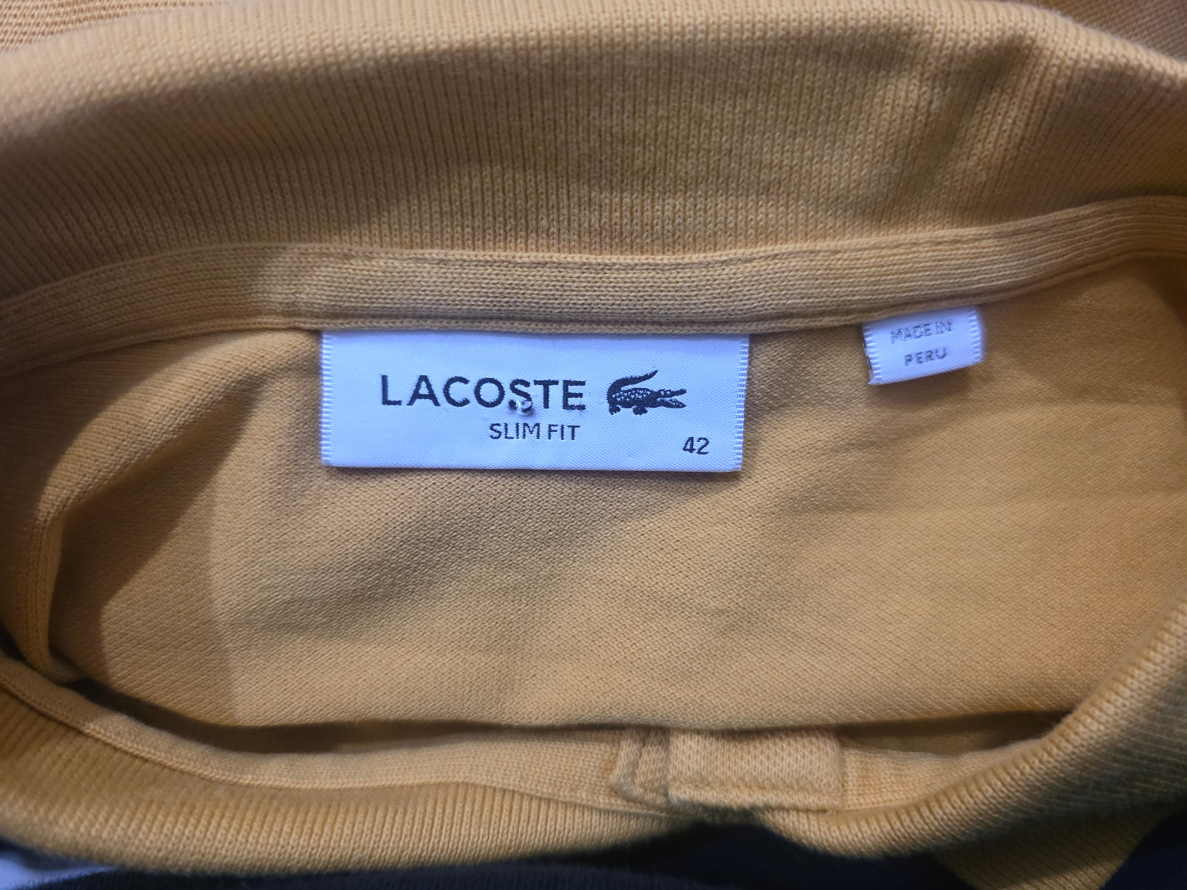 Playera Lacoste Talla 42 Grande Mujer Mostaza Cuello Polo