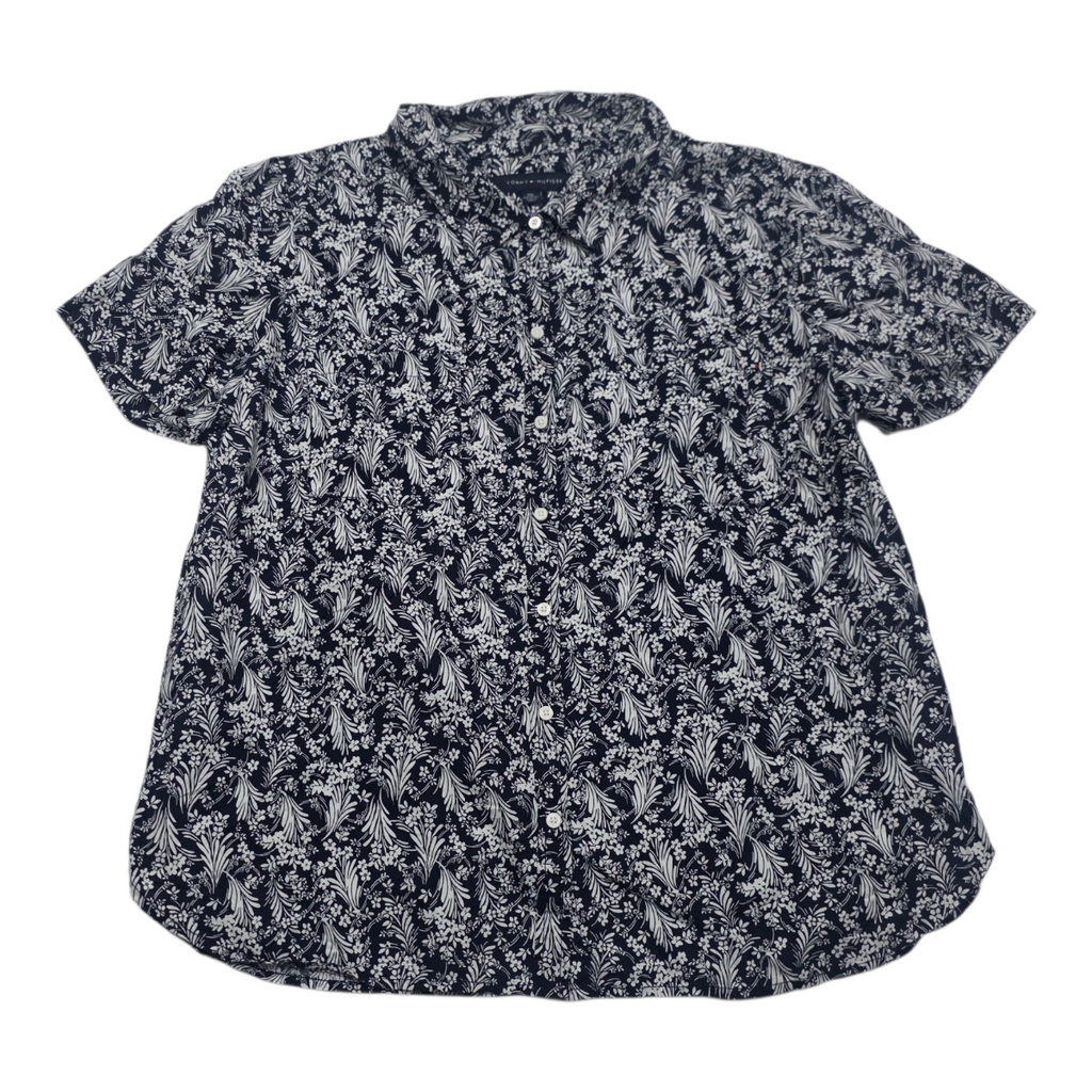 Camisa Tommy Hilfiger Floreada Azul/blanco Talla Xxl Mujer