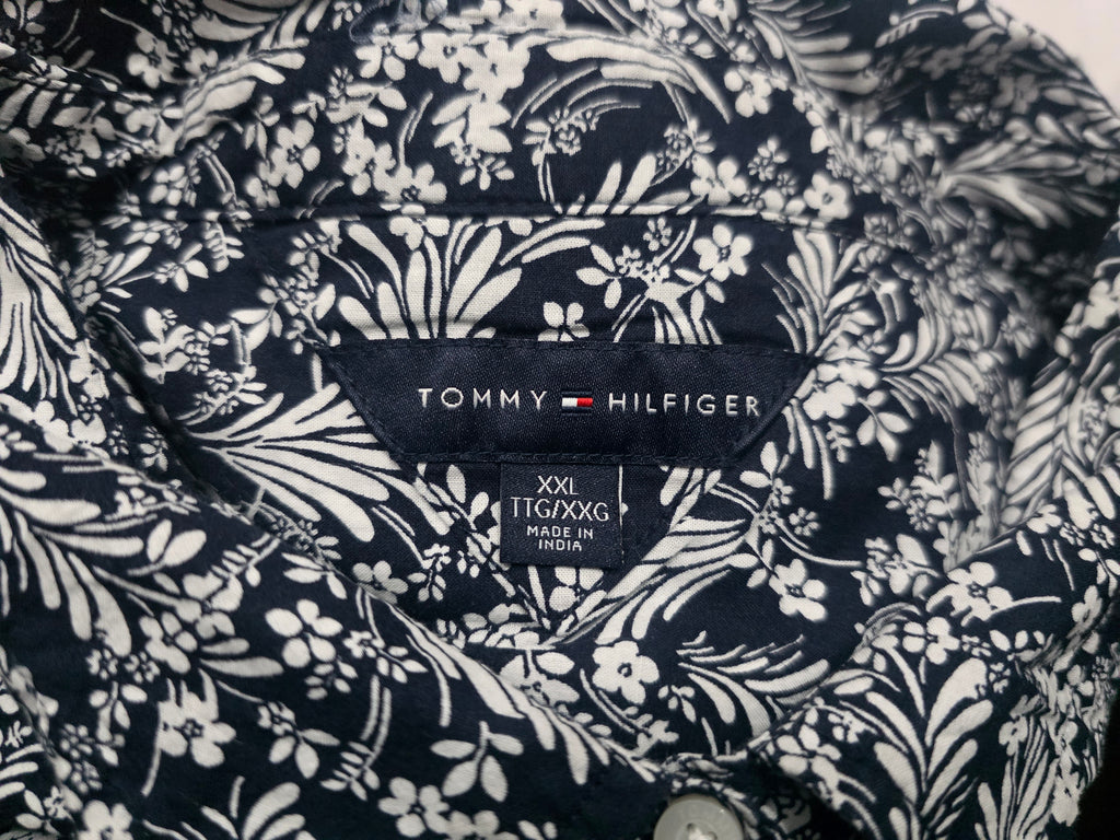 Camisa Tommy Hilfiger Floreada Azul/blanco Talla Xxl Mujer