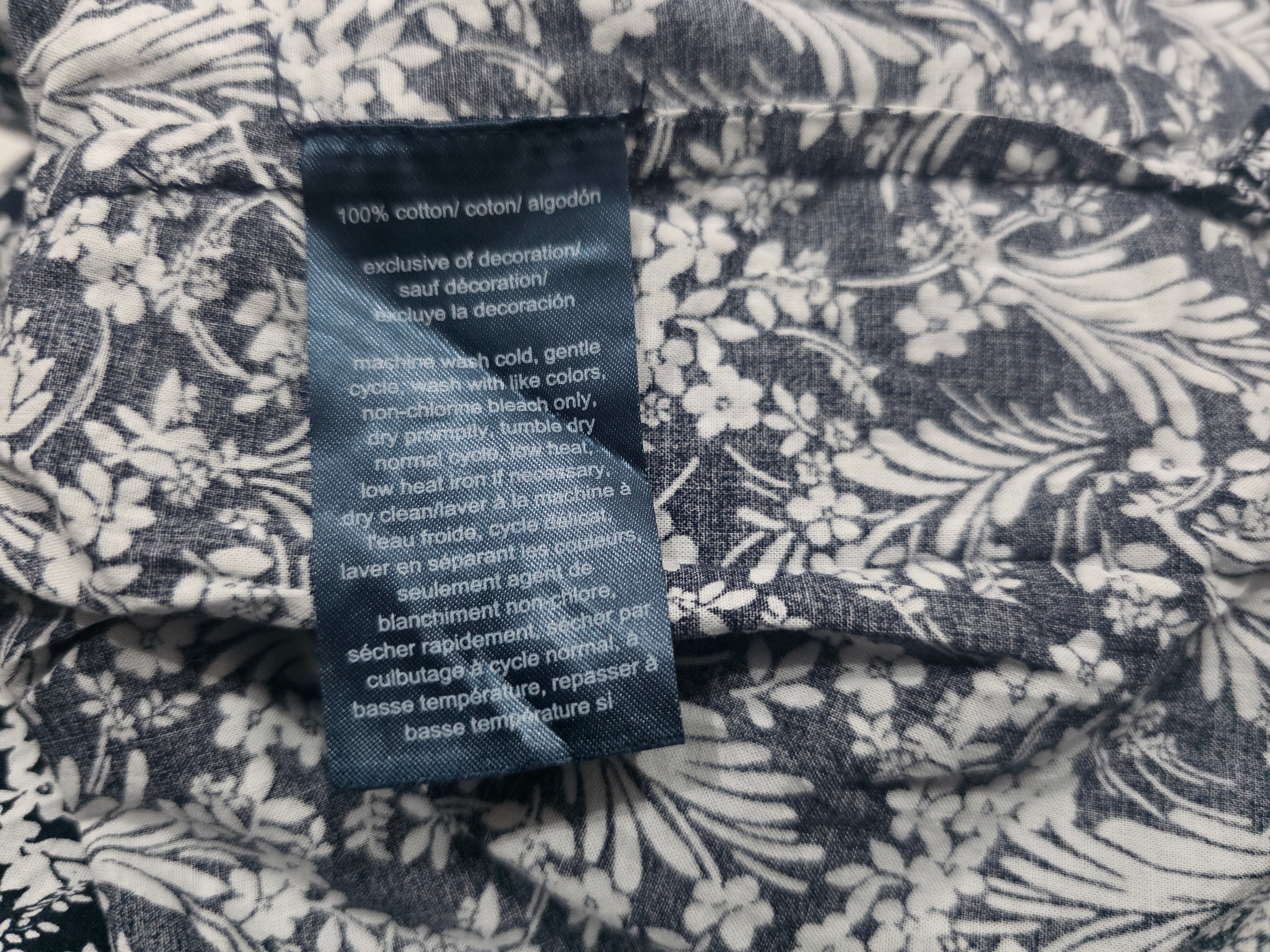 Camisa Tommy Hilfiger Floreada Azul/blanco Talla Xxl Mujer