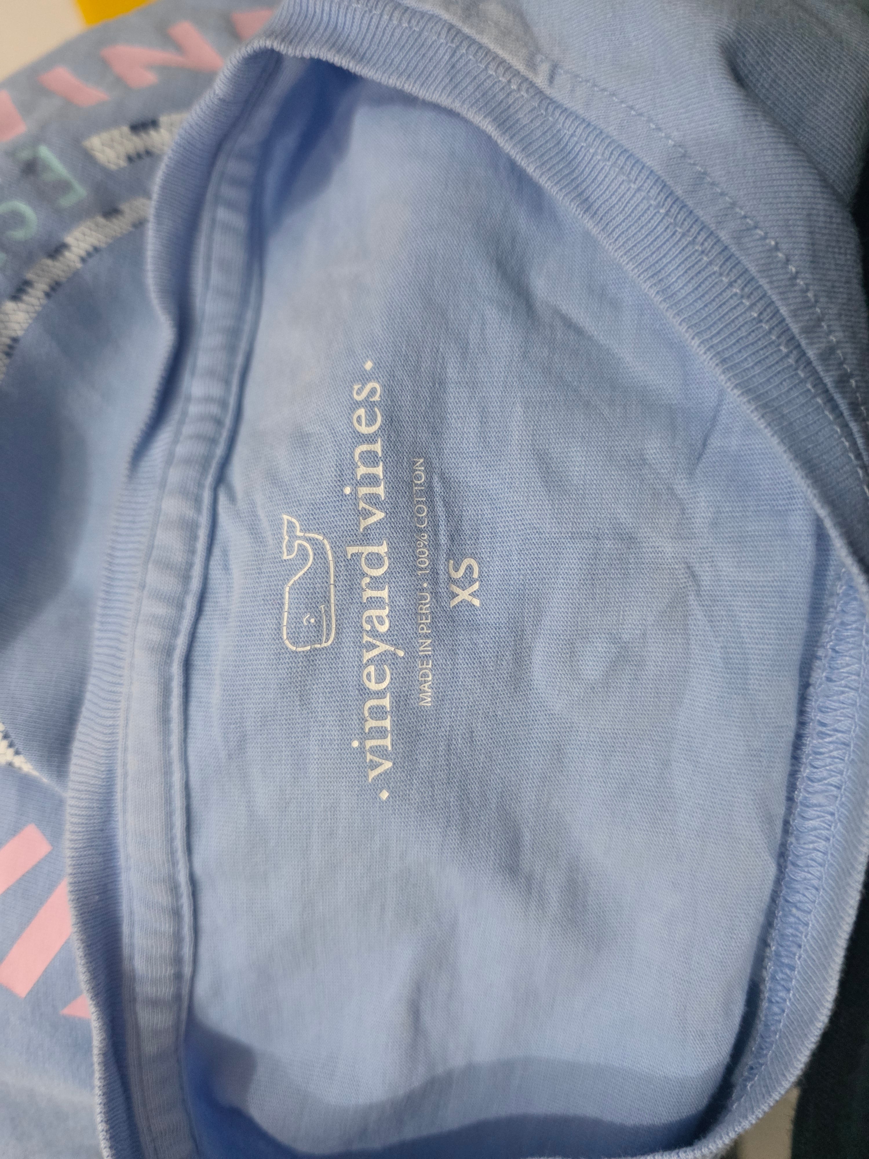 Playera Vineyard Vines Mujer Extra Chica Azul Manga Larga