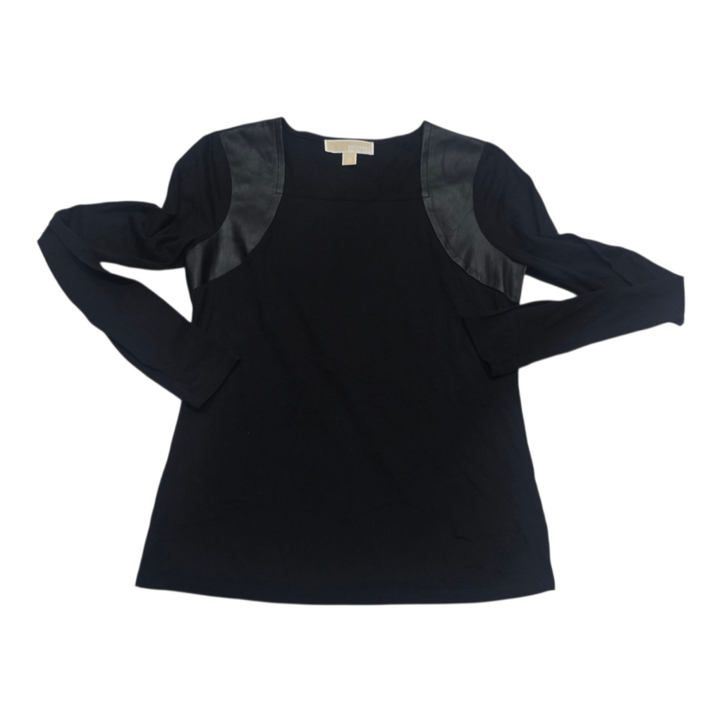 Playera Michael Kors Mujer Extra Chica Manga Larga Negro