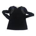 Playera Michael Kors Mujer Extra Chica Manga Larga Negro