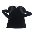 Playera Michael Kors Mujer Extra Chica Manga Larga Negro