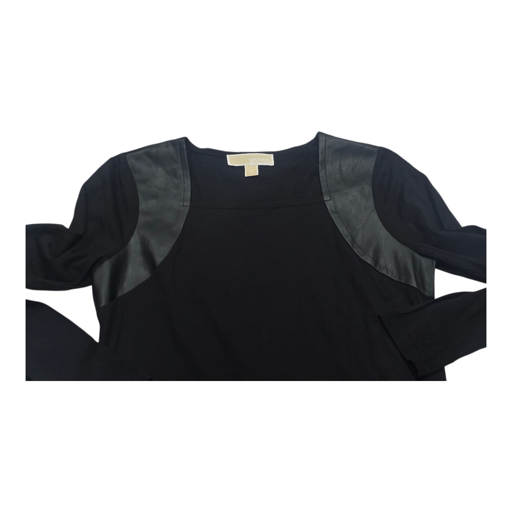 Playera Michael Kors Mujer Extra Chica Manga Larga Negro