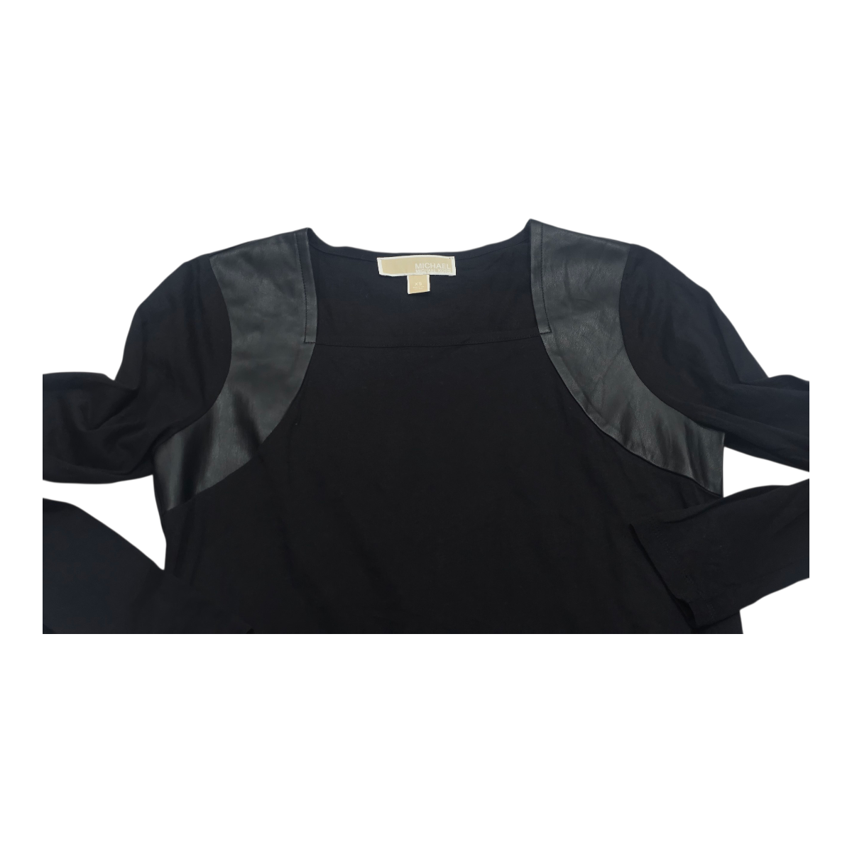 Playera Michael Kors Mujer Extra Chica Manga Larga Negro