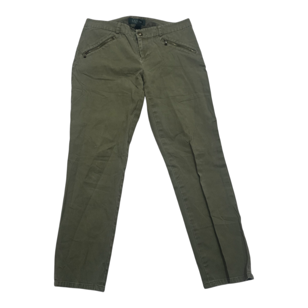 Pantalon Ralph Lauren Mujer Talla 4 Petite Color Verde Opaco